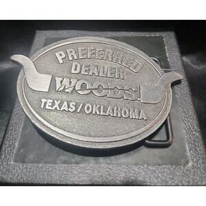 Woods Preferred Dealer Texas/Oklahoma Belt Buckle